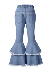 Girls Double Layer Bell Bottoms