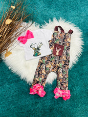 Girls Camouflage Overall Set