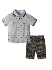 Boy Dianasur Summer Clothes, Polo Shirt & Shorts