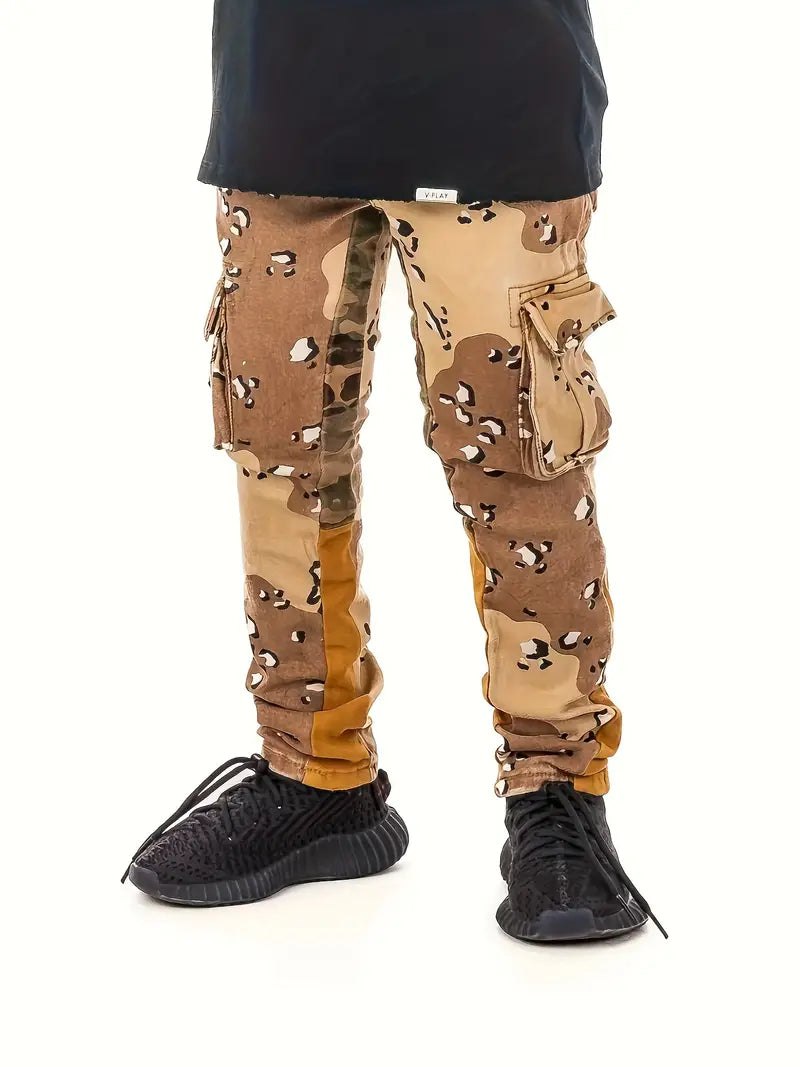 Boys Street Style Camouflage Denim Pants