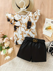 Baby's Elegant Pattern 2pcs Summer Casual Outfit